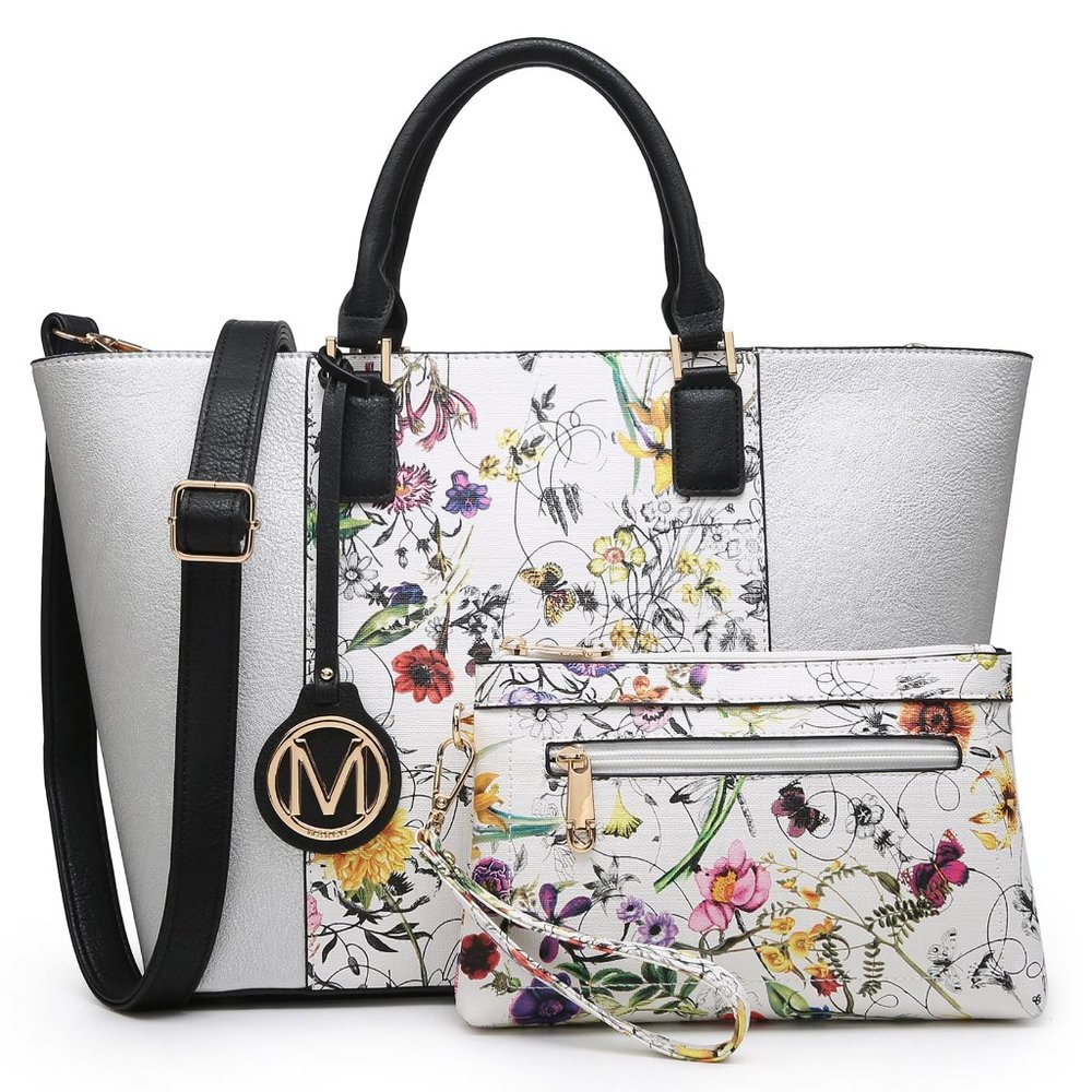 MKP Women Two Tone Handbags Fashion Shoulder Bag Work Tote Satchel Purses 2pcs